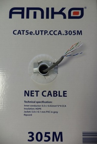 AMIKO CAT5e UTP CCA fali kábel 305m